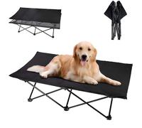 KingCamp Raised Dog Bed Outdoor & Indoor, Elevated Cooling Dog Bed Foldable without Assembly, Summer Dog Camping Bed with Washable Mat, Breathable Mesh Fabric for Camping & Garden, M up to 70kg