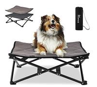 KingCamp Raised Dog Bed Outdoor & Indoor, Elevated Dog Bed Foldable without Assembly, Stable Pet Bed with Removable Washable Mat, Breathable Mesh Fabric for Camping & Garden, M up to 60kg