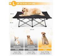 KingCamp Raised Elevated Dog Cooling Bed with Breathable Mesh & Suede Mat & No-Slip Feet, Folding Dog Cat Camping Travel Bed, for Garden Outdoor Indoor (Large)