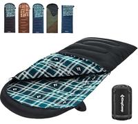 KingCamp Sleeping Bag for Adults, Winter | Flannel Lined Cold Weather 4 Season Sleeping Bag, Big and Tall Sleeping Bags, Lightweight, Water-Resistant for Camping, Backpacking, Hiking, Black Right