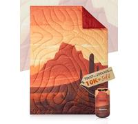 KingCamp Waterproof Lightweight Camping Blanket - All-Weather Warm Thermal Throw with Snap Buttons, Packable Travel Blanket for Outdoor Picnics, Beach, Hiking, Car, Camping & Indoor 78.7" x 57.1" Gobi