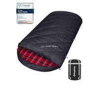KingCamp XXL Extra Wide Cotton Sleeping Bag for Adults Classic Black