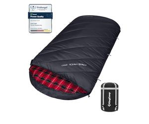 KingCamp XXL Extra Wide Cotton Sleeping Bag for Adults Classic Black