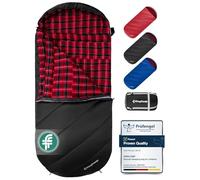 KingCamp XXL Extra Wide Cotton Sleeping Bag for Adults Thickened Black
