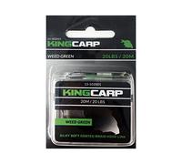 KINGCARP - 20m Spool of Coated HookLink Braid (20lb Breaking Strain Line) Abrasion Restistant Anti Tangle Removeable Skin - For Making Fishing Hook Link Rigs (Weed Green) [13-102001]