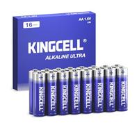 KINGCELL AA Batteries 16 Pack, High-Performance Alkaline AA Batteries 10-Year Shelf Life Double A Batteries with Long-Lasting Power for Household and Office Devices