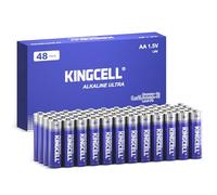 KINGCELL AA Batteries 48 Pack, Alkaline Double A Batteries 10-Year Shelf Life, High-Performance AA Batteries with Long-Lasting Power Perfect for flashlights, Microphones, remotes, Kids Toys.