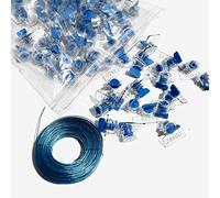 KINGCENT 100PCS Blue Plastic Meter Seal Sets Security Lock Fake Iron with 80M Steel Seal Wires