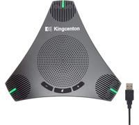 Kingcenton Conference Speaker and Microphone 360° Omnidirectional USB Speakerphone for 8-10 People Business Conference, Intelligent DSP Noise Reduction for Video Meeting, Home Office,Plug/Play