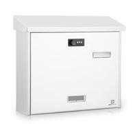 KINGCEPHAS Post Box,Wall-Mounted Mailbox with Combination Lock,Large Capacity,Waterproof Postbox,Letter Box,37.7x11.5x32cm (White)