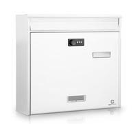 KINGCEPHAS Post Box,Wall-Mounted Mailbox with Combination Lock, Large Capacity,Waterproof Postbox,Letter Box,32.2x10x36.2cm (White)