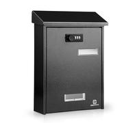 KINGCEPHAS Post Box,Wall-Mounted Mailbox with Combination Lock, Suggestion Box, Waterproof Postbox, Metal Code Lock, Easy to Install, 23x8.5x31.5cm (Black)