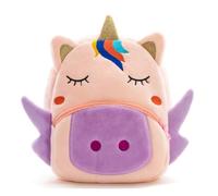 KingCheer Cute Mini Toddler Backpack for Boys and Girls, Small Plush Kids Rucksack Backpack for Nursery, Preschool, Kindergarten, Travel(Unicorn)