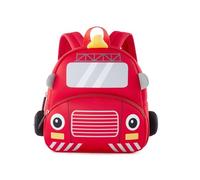 KingCheer Toddler Backpack Nursery Rucksack for Boys & Girls Soft Neoprene Lightweight Mini Rucksack for Nursery Pre-School(Fire Engine)