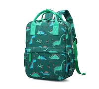 KingCheer Toddler Backpack & Rucksack for Boys & Girls - Mini Lightweight Schoolbag Backpack with Chest Strap, Perfect for Preschool, Kindergarten, Nursery & Travel, 12” H(Green Dinosaur)