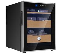 KingChii 16L Electric Cigar Humidor Temperature Control System Cooling and Heating Cabinet with Spanish Cedar Wood Shelves and Hygrometer, Party Gift