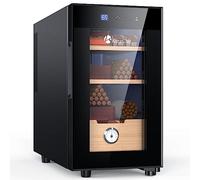 KingChii 23L Electric Cigar Humidors Cooling, Heating Control System, Electronic Humidor Cabinet with Spanish Cedar Wood Shelves & Hygrometer Gifts For Men - Father Day Gifts (3 Layers 150 Capacity)