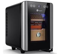 KingChii - 8L Electric Humidor Temperature Control Cabinet with Spanish Cedar Wood Shelves and Drawer Hygrometer, Gifts for Men (80 Count)