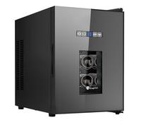 KingChii Wine Cooler for 16 Bottles, Freestanding Wine Cooler with Glass Door, Adjustable Shelves and Digital Temperature Display, Wine Cooler for Red, White
