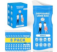 Kingci Disposable Pee Bags, 900ML Urine Bags for Women Men, 8 Pack Emergency Portable Urinal Bag and Vomit Bag Female Urinal Bags for Travel, Camping, Traffic Jams, Patient, Pregnant