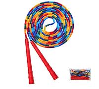 Kingcolor Double Dutch Jump Rope 16 FT 1 Pack ，Long Jump Rope for Kids Adult,Plastic Segmented Beaded Diy Jump Rope, Long Enough for 5-6 Jumpers (Red)