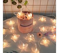 KINGCOO 3M 20LED Warm White Butterfly Fairy String Lights Indoor Outdoor Battery Operation for Home Party Garden Wedding Christmas Lighting Decoration (Clear)