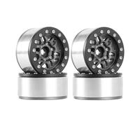KINGCOO 4PCS 1.55 Inch Aluminum Alloy Metal Beadlock Wheel Rim Hubs Replacement for 1/10 1/12 RC Crawler Car Upgrade Parts for Axial SCX10 MN D90 TF2 CC01 UTB18 Tamiya 1.55" Tires (A-Grey)