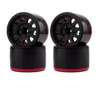 KINGCOO 4PCS Plastic 2.2 Inch Beadlock Wheel Rim Wheel Hub 12mm Hex for 1/10 RC Off Road Rock Crawler Car for Axial SCX10 90046 TRX4 Wraith RR10 RBX10 Yeti Capra 2.2Inch Tires (10Holes)