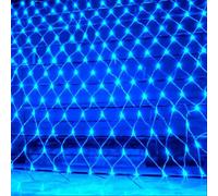 KINGCOO Battery Operated Net String Lights, 192LED Mesh Waterproof Curtain Lights 8Modes for Indoor Outdoor Christmas Garden Yard Party Wedding Holiday Wall Decor (Blue, 3x2M)