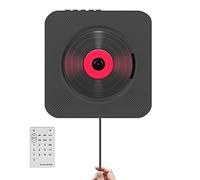 KINGCOO Bluetooth CD Player, Portable Wall Mountable Home Audio Built-in HiFi Speaker with Remote Control FM Radio Cable Pulling-Switch USB MP3 Player (Black)