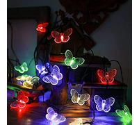 KINGCOO Butterfly String Lights, Waterproof 20FT 30Led Butterfly Shape Solar Powered Fairy String Lights 8 Mode for Outdoor Garden Summer Party Wedding Christmas Decoration(Multicolor)