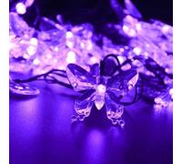 KINGCOO Butterfly String Lights, Waterproof 23FT 50LED Butterfly Lamp Solar Fairy Decorative String Lights 8Mode Outdoor Indoor for Garden Home Wedding Party Christmas Lighting Decoration(Purple)