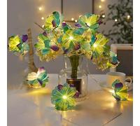 KINGCOO Fiber Optic Flower String Lights, LED Mini Firework Indoor Outdoor Fairy Decorative Lights Battery Operated for Bedroom Wedding Christmas Party Easter Cottage Decoration (Green, 6M 40LED)