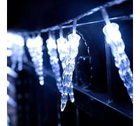 KINGCOO LED Icicle Twinkling Ice Cone String Lights Window Hanging Fairy Lights Battery Operated for Garden Outdoor Indoor Home Christmas Tree Wedding Winter Decorations (6M 40LED White)