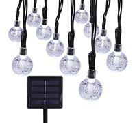KINGCOO Outdoor Solar String Lights, Waterproof 20ft 30 LED Crystal Ball Solar Powered Globe Fairy String Light for Outdoor Garden Yard House Holiday Party Decoration - Christmas (White)