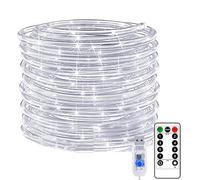 KINGCOO Rope Fairy Lights with Remote Timer, Waterproof 10M 100LED Copper Wire Tube Pipe String Lights USB Powered for Outdoor Indoor Garden Wedding Christmas Party Camping Tent Decoration (White)