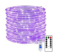 KINGCOO Rope Pipe String Lights, Waterproof 12M 120LED Copper Wire Tube Fairy Lights USB Powered with Remote Timer for Outdoor Indoor Garden Wedding Christmas Party Camping Tent Decoration (Purple)