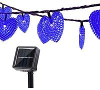 KINGCOO Solar Heart String Lights, Waterproof 20ft 30LED Love Heart-Shaped 8 Mode Solar Starry Lighting Christmas Fairy StringLights for Gardens Path Homes Wedding Party Decorations (Blue)