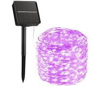 KINGCOO Solar String Lights Outdoor, Waterproof 20M 200LED Copper Wire Solar Powered Fairy Decorative Lights for Christmas Garden Yard Tree BBQ Patio Wedding Party (Purple)