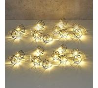 KINGCOO Vintage Lampshade Geometric Lights, 3M/9.8ft 20LED Metal Black Diamond Lantern Polygonal Battery Operated Fairy String Lights for Home Bedroom Garden Wedding Party Decoration(Warm White)