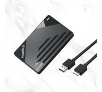 KingData 2.5 Inch Hard Drive Enclosure, 5Gbps SSD Enclosure, External USB 3.0 SATA HDD Caddy, SSD Reader UASP Supported, Hard Drive Caddy Compatible with 2.5 Inch SSD HDD Tool Free WD Crucial Drive
