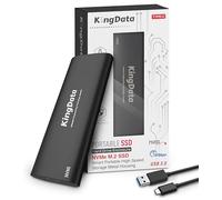 KingData M.2 NVMe SSD Enclosure, Aluminum Tool-Free PCIe Enclosure, 10Gbps M2 USB 3.2 Gen 2 Caddy Adapter for 2230/2242/2260/2280 M.2 NVMe Case with USB C to A Cable Black Support UASP & TRIM