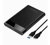 KingData SSD HDD Hard Drive Enclosure 2.5" inch SATA III USB 3.0 5Gbps Caddy Case External Reader Laptop Fast Data Trasfer UASP Cable Included Tool-Free LED Indicator Black