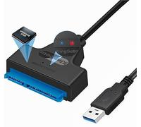 KingData USB 3.0 to SATA Adapter Cable for 2.5" SSD HDD Drives - External Converter, SATA III, Black