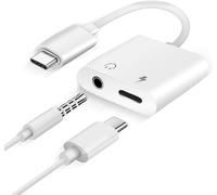 KingData USB C to 3.5mm Headphone Jack Adapter DAC Charge Type C to 3.5mm Aux Headphone Adapter Cable Dongle Cord Dongle, Compatible with Samsung Galaxy, Pixel, Xiaomi, White