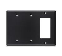 Kingdder 1 Pcs 3-gang 1-decorator 2-blank Black Wall Plate Standard Size Stainless Steel Matte Black Light Switch Plate Size 3-gang 4.50" x 6.38" Corrosion-resistant Gfci Outlet Receptacle
