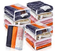 Kingdder 16 Pcs Clear Zippered Storage Bags Plastic Sweater Bags with Zipper 16 x 14 x 2.5 Inch Vinyl Sheet Organizer and Storage for Clothing Blankets Sheet Linen Bed Pillow Cube Organizer