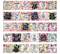 Kingdder 30 Pieces Inspirational Christian Magnets Bible Verses Refrigerator Floral Religious Motivational Fridge Magnet with Full Scripture for Gifts Locker Office Supplies
