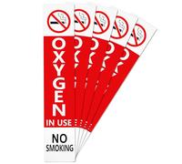 Kingdder 5 Pcs Oxygen in Use Magnetic Sign 10"x2" Large No Smoking Safety Tags Labels for Home Hospitals Clinics Nursing Room Laboratories Door Outdoor Indoor Display, Magnetic Surface PVC Coating