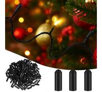 Kingdder 500 Pcs No Glow Caps for String Lights - Black Soft Rubber Cap Blackout LED Cover for 5 mm Diameter Christmas Lights - Light Hiding